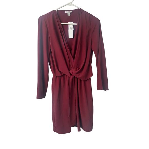 Topshop Dresses & Skirts - Topshop Tiffany Knot Minidress - Size 4 - Burgundy (Wine) - NWT